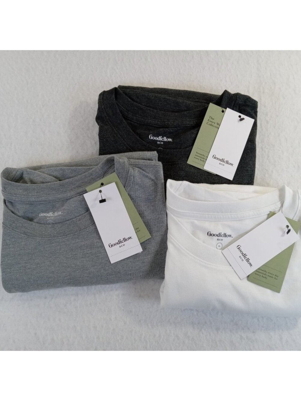 3 Goodfellow & Co Men's Size XL Standard Fit Crewneck T-Shirts Charcoal Gray